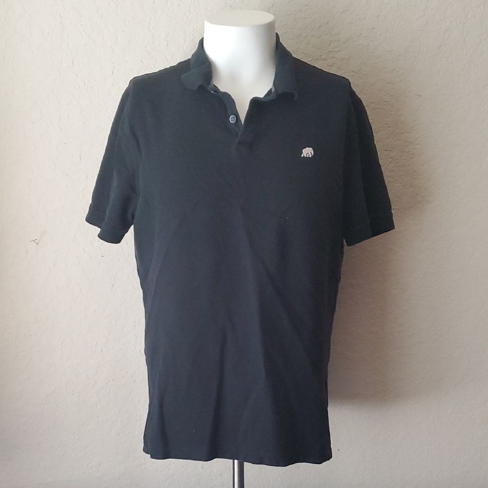 Banana Republic Heritage Elephant Logo Black Pique Polo Shirt Men's Size L